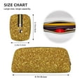 thumbnail image 3 of Uemuo Gold Glitter Printed Leather Pencil Case, Pencil Pouch, Portable Pencil Bag, Pen Case for& Office, 3 of 7