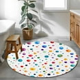 thumbnail image 4 of 3ft Round Rug, Colorful Polka Dot Non-Skid Rubber Backing Large Area Rugs - Living Room Bedroom Home Office, Rainbow Color Polka Dots Abstract Indoor Floor Mat Carpets Washable Rug, 4 of 9