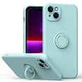thumbnail image 1 of Funda de color sencillo para iPhone 14 Plus con soporte de anillo, placa metálica para carga magnética, diseño antigolpes y soporte giratorio de 360 grados., 1 of 5