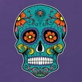 thumbnail image 5 of Wild Bobby Day Of The Dead Sugar Skull Pop Culture Women Tri-Blend Racerback Tank Top, Purple Rush, Small, 5 of 5