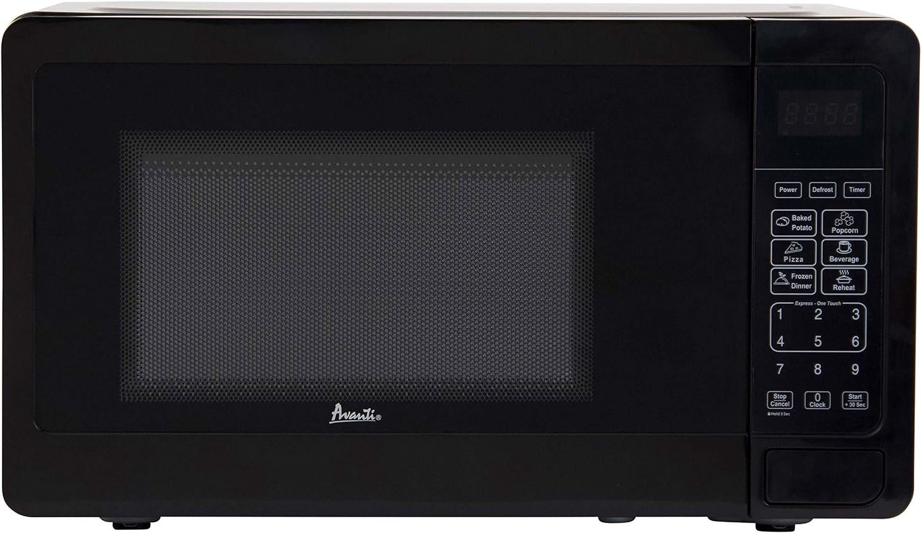 Avanti MT7V1B Microwave Oven 700-Watts Compact with 6 Pre Cooking Settings, Speed Defrost, Electronic Control Panel and Glass Turntable, Black
