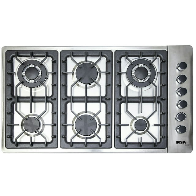 Parrilla Empotrable a Gas Disa Home 6 Quemadores Encendido Electrónico Acero Inoxidable 86 x 50 cm