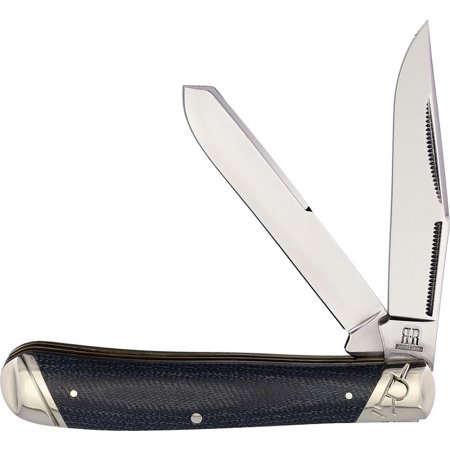 Rough Ryder Trapper Denim Micarta Folding Stainless Clip/Spey Pocket Knife 2182