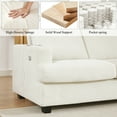 thumbnail image 3 of Homfa 3 Seat Sofa with USB Charging Ports & Cup Holders, 89'' Modern Chenille Upholstered Couch for Living Room, White, 3 of 11