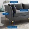 thumbnail image 5 of Modway Ardent Performance Velvet Loveseat in Gray, 5 of 8