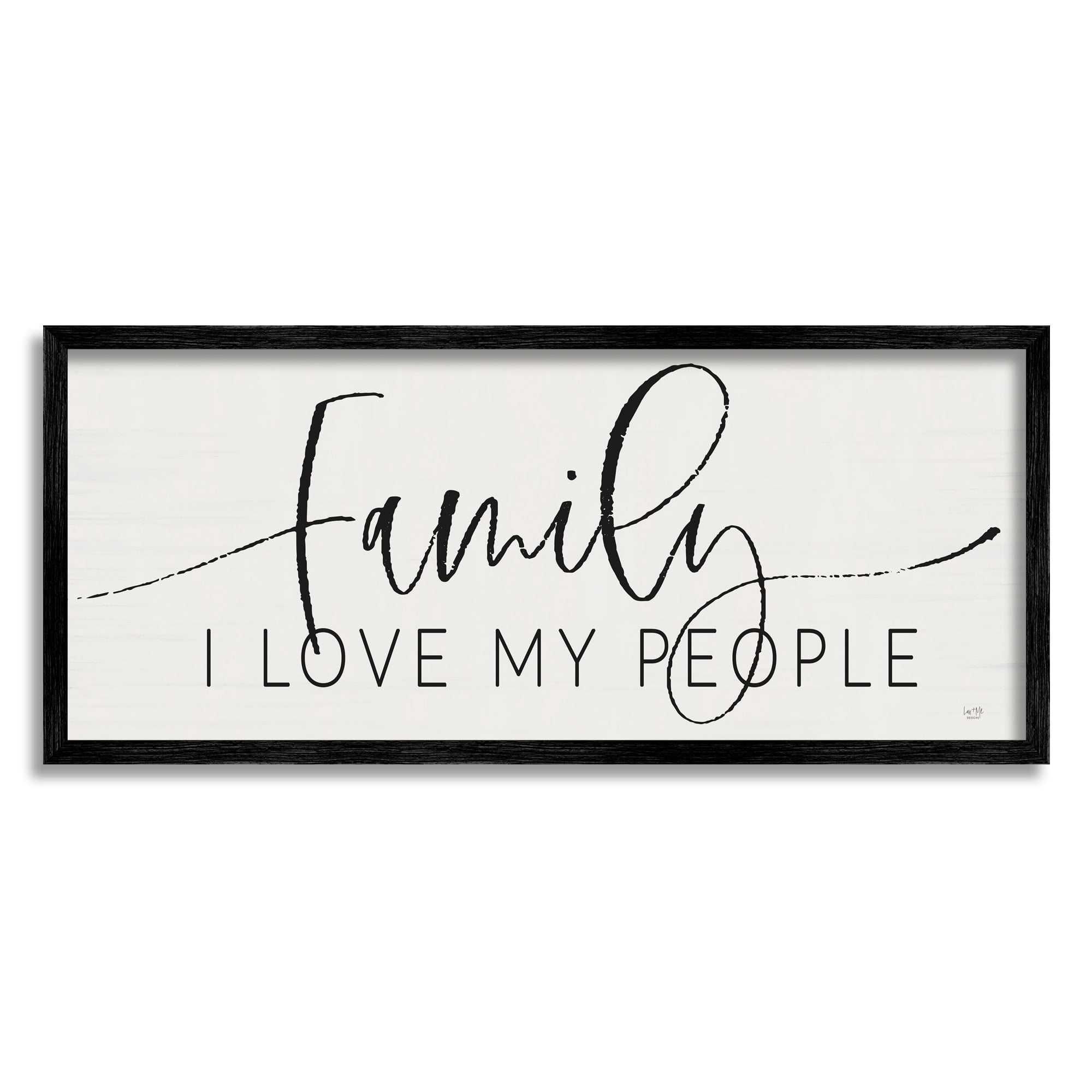 Stupell Industries I Love My People Affectionate Family Phrase Graphic Art Black Framed Art Print Wall Art, Design by Lux + Me Designs