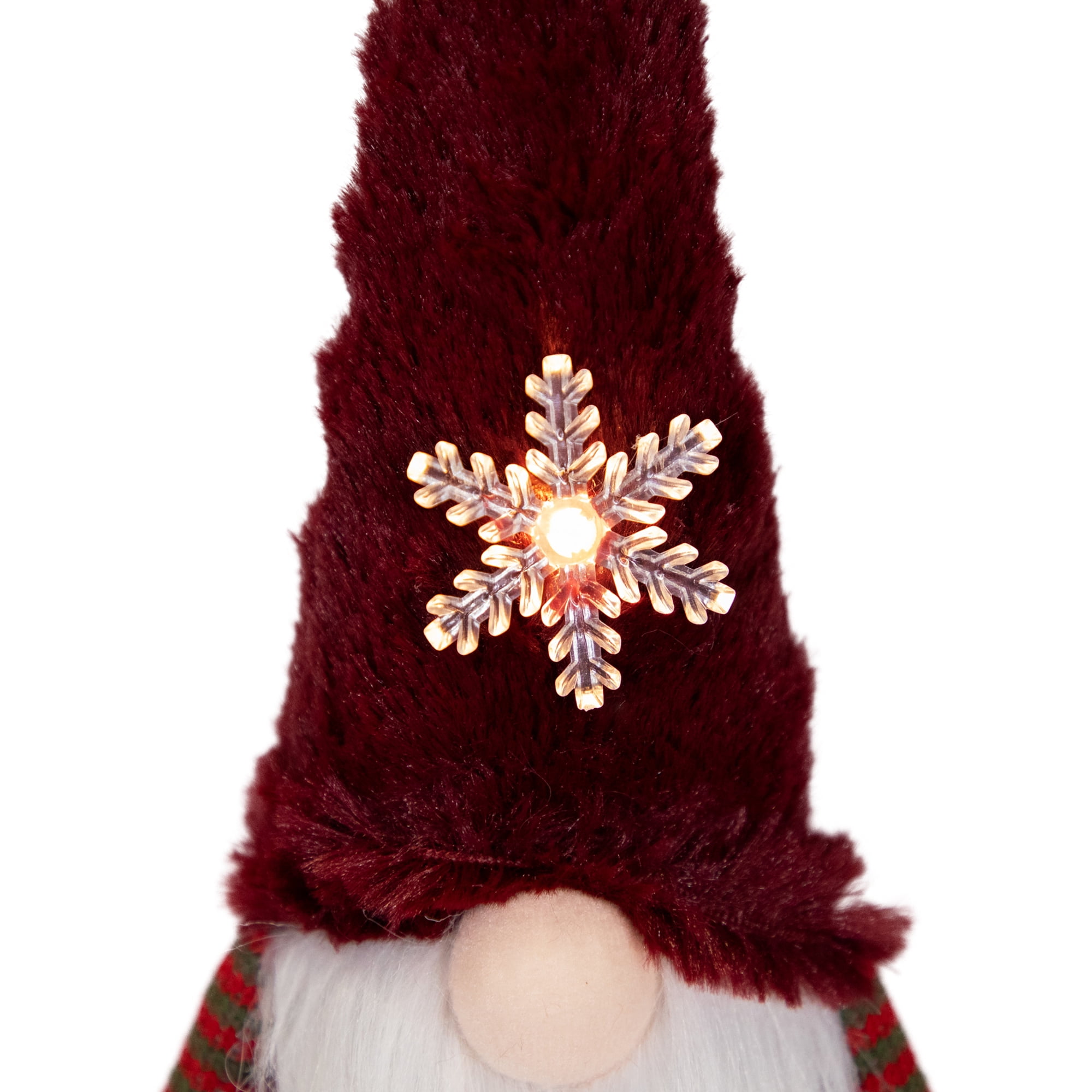 Northlight LED Lighted Gnome with Snowflake Christmas Figure - 13" - Burgundy Red
