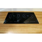 True Induction TI-2B Built-in UL858 Certified, 23-inch Dual Induction Cooktop 1750W Glass-Ceramic Top