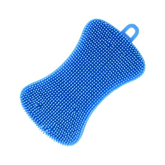 Cepillo para lavar platos Bewildely de doble cara para olla y sartén color azul