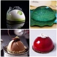 thumbnail image 4 of Juego de moldes para hornear, forma de cúpula de silicona, para decoración de pasteles, gelatina, pudín, chocolate, 6 huecos, diseño de ojo de flor, medio redondo, marrón, 3 piezas Fokelyi LN-1836, 4 of 5
