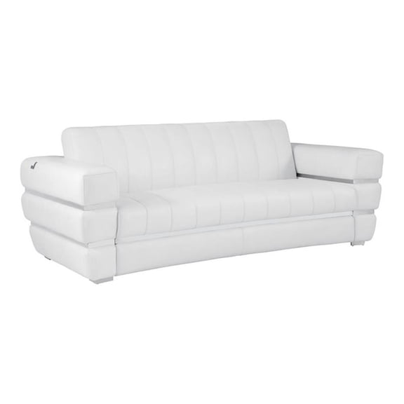 Titan Furnishings 35" Modern Genuine Italian Leather Sofa in White