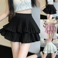 thumbnail image 6 of Ruffled Pleated Skirt Women Summer High-Waisted Slimming A-Line Cake Short Skirt, 6 of 11