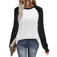 thumbnail image 2 of WIHOLL Long Sleeve Shirts for Women Color Block Raglan Tops Casual Crewneck Basic Tees Fall Clothes 2026 Fashion, 2 of 8