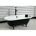 thumbnail image 4 of Aqua Eden VBTND663013NB5 66-Inch Cast Iron Oval Double Ended Clawfoot Tub (No Faucet Drillings) in Black/White/Oil Rubbed Bronze, 4 of 12