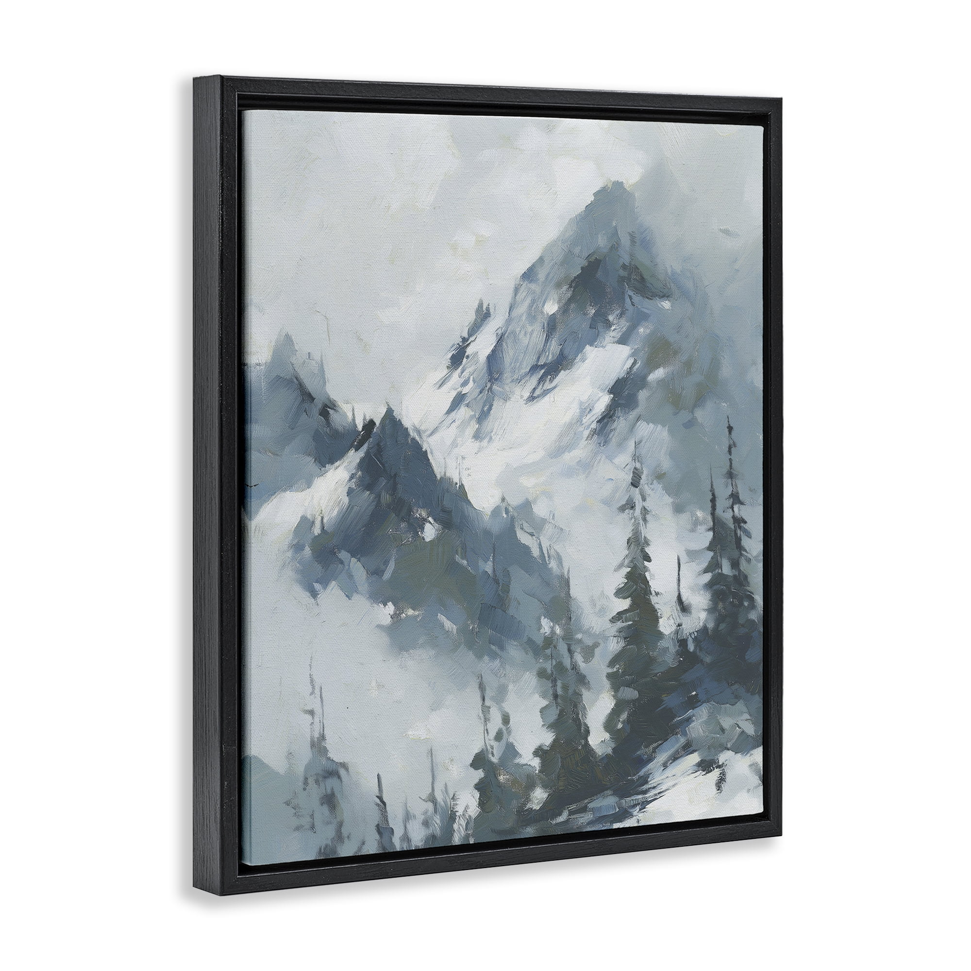 Stupell Industries Frozen Majesty Mountains Black Framed Floater Canvas Wall Art, design by Svetlana Aleynikova