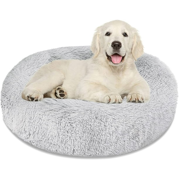 Calming Dog Bed Cat Bed Donut Cuddler, Anti Anxiety Dog Bed for Small Medium  Large Dogs Cats, Machine Washable Round Warm Bed, Faux Fur Pet Bed,  Waterproof Non-Slip Bottom (23