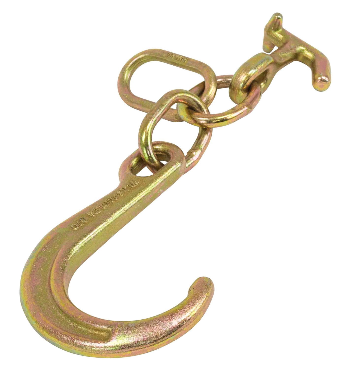 (2 Pack) 8" G70 J Hook w/ T-J Hooks and Enlarged Link, 5,400 lbs WLL, G70