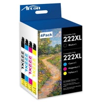 222XL Ink Cartridges 4 Pack Compatible for Epson 222XL 222 Printer Ink T222 T222XL Combo Pack for Expression Home XP-5200 WF-2960 All-in-One (Black, Cyan, Magenta, Yellow)