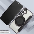 thumbnail image 6 of For Samsung Galaxy S26+ 5G Wallet Cell Cover, RFID Blocking, PU Leather,Compatible With MagSafe , With Flip Card Holder, Ultra Thin Electroplated Rotating Bracket Magneti Protective Cover,Black, 6 of 9