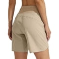 thumbnail image 6 of FUNUONY Women's Athletic Shorts High Waisted Quick Dry Bermuda Shorts for Women Walking Running Casual Wide Leg Yoga Shorts Shorts Summer Gym Athletic Workout Long Shorts with Pockets Khaki 3Xl, 6 of 6