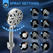 Doulami Shower Head, 8 inch Rain Showerhead, 10 Stage Shower Filtered , 10 Spray Setting, 3 Mode, 2 in 1 Combo
