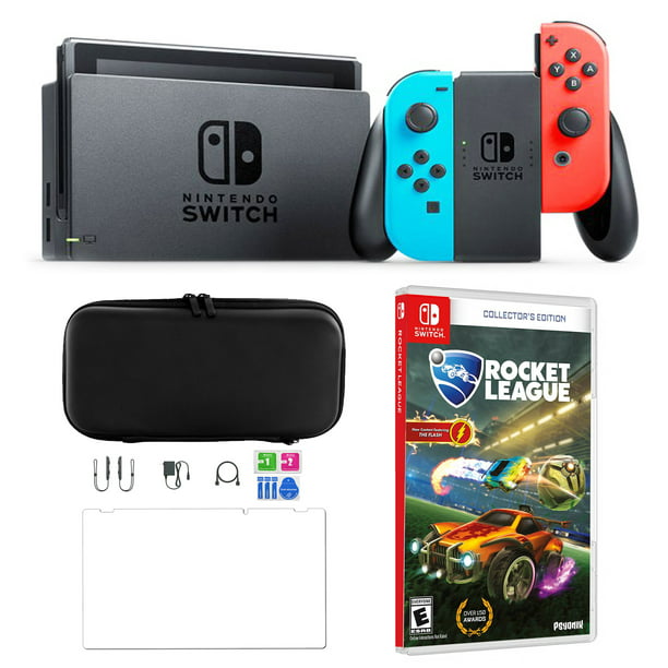 Nintendo Switch in Neon with Rocket League Screen Protector and Carry Case - Walmart.com