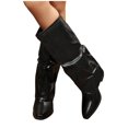 thumbnail image 4 of Viluyesy Mid Calf Boots for Women Block Heel Pointed Toe Slouchy Faux Leather Side Zipper Casual Dressy Fashion Shoes Black Size 8.5, 4 of 9