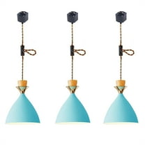 JLOWCO 3 Pack Adjustable Height Pendant Lights Track Light Fixtures Kitchen Island Kitchen Lighting Pink hanging lights Pendant Lights Kitchen Island (LED Bulb Include)