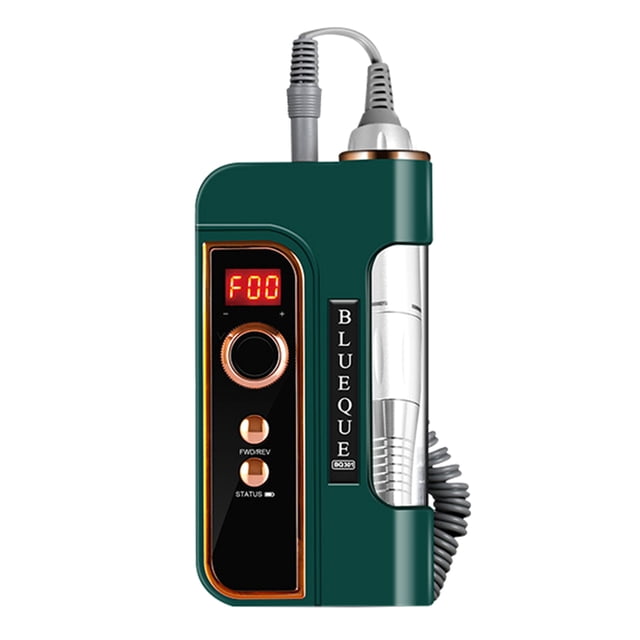 BLUEQUE Máquina de taladro de uñas portátil 35000 RPM Velocidad de rotación ajustable Mini kit de he BLUEQUE Verde