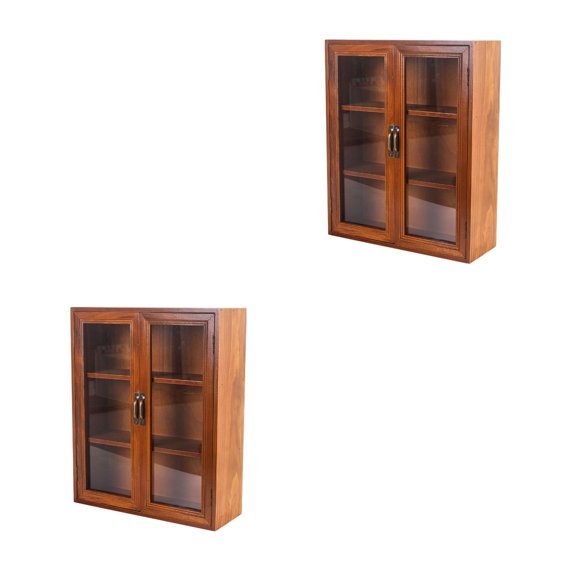MLINS 2 pcs Cosmetic Storage Organizer Retro Cabinet Useful Sundries Storage Holder