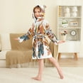 thumbnail image 4 of FORMRS Niños Bathrobe Unisex Hooded Robe Soft Plush Pajamas Sleepwear, Size 2-3T, Autumn Day Pattern, 4 of 7