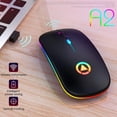 thumbnail image 2 of LED Wireless Mouse  Rechargeable 2.4G Slim Mute Silent Click Noiseless Optical Ergonomic Mouse Portable Travel Cordless Mouse with USB Receiver for MacBook  PC  Computer  Laptop., 2 of 8