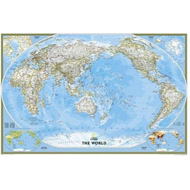 National Geographic RE01020326 World Classic - Pacific Centered - Laminated Map