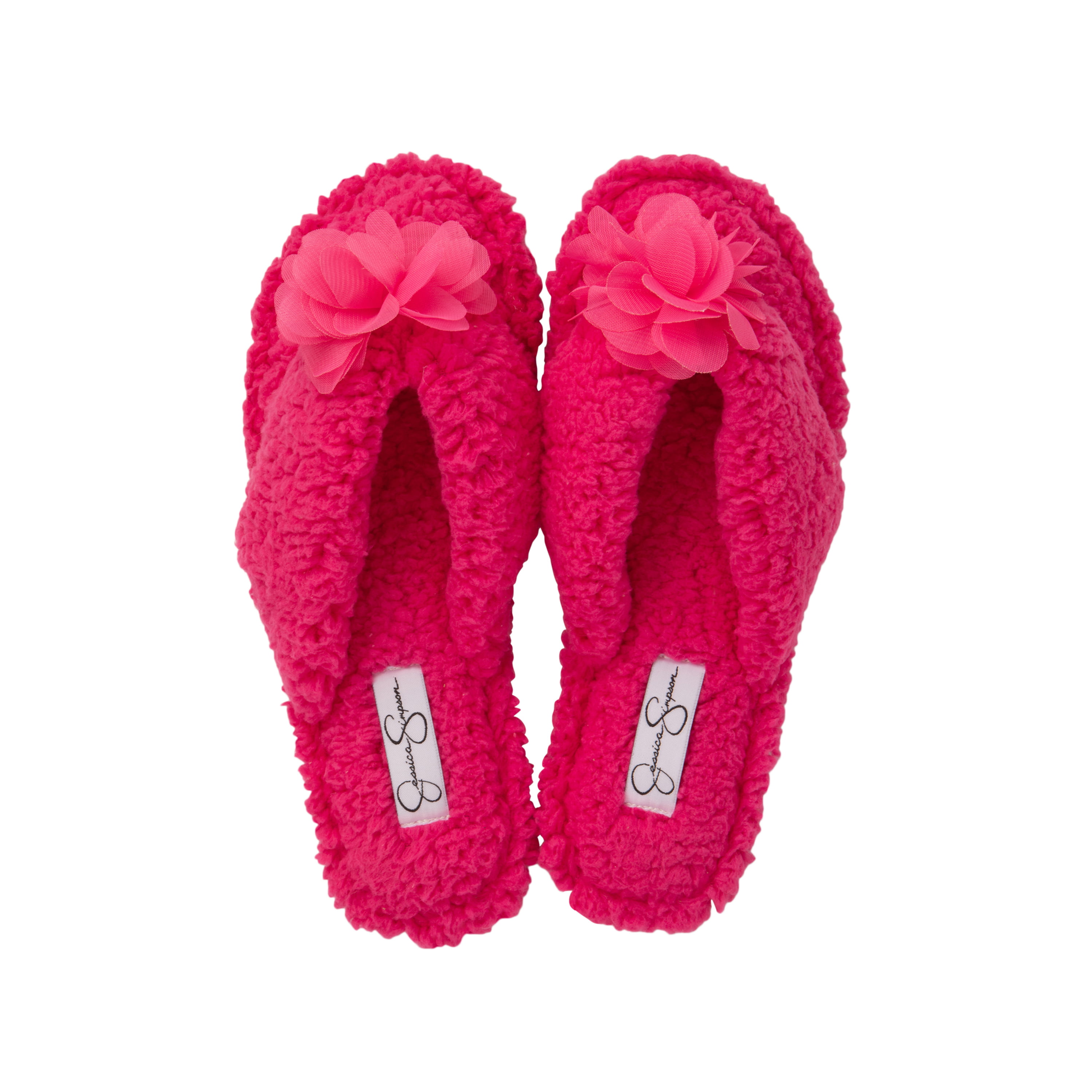 Jessica Simpson Comfort Spa Flip Flops Thong Slide On Womens Fuzzy Bedroom House Slippers 