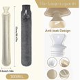 thumbnail image 3 of Hot Water Bottle Long 1l Extra Long Hot Water Bottle With Soft Fluffy Cover Body, 3 of 5