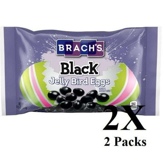 Brachs Black Licorice Jelly Bean Bird Eggs, Easter Basket Candy, Pack of 2, 14.5 Ounces Per Bag