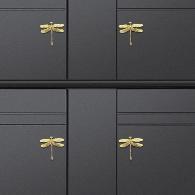 Manijas de muebles de tón de Accesorios Hardware de decoración con tornillo Perils modernas para armario, puerta, armario, cajón, perfecl Tiradores de libélula de latón