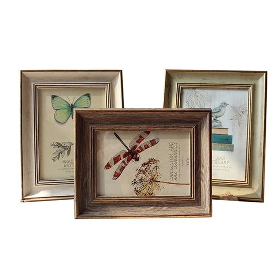 Bolincty 5x7 Vintage Picture Frame Elegant Retro Picture Frame Wood Photo Frame Wall Hang Desktop Home Decor Mother's Day Birthday Gifts for Family Friends
