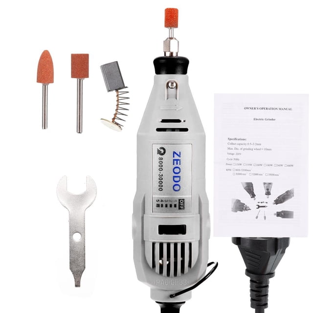 Riwesomey Amoladora eléctrica de 220V, 130W, 8000-30000rpm, máquina pulidora de lijado multifuncional de mano para piedra de cerámica de Metal plástico Herramientas y ferretería No.1 Riwesomey TO005509-01
