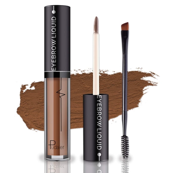 YOLETO Gel para cejas resistente al agua – Maquillaje de rímel teñido de color marrón oscuro para cejas de aspecto natural Fórmula duradera a prueba de manchas con moldeador de cejas y kit de varita c