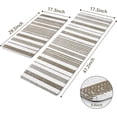 thumbnail image 2 of Striped Kitchen Rugs Set of 2, Cushioned Anti-Fatigue Kitchen Mats for Floor, Boho Non-Slip Waterproof Kitchen Floor Mat Washable for Kitchen, Home, Office, Laundry, Khaki, 2 of 6