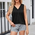 thumbnail image 6 of JGGSPWM Women Summer Casual Sleeveless Tank Top T-shirts V Neck Tops Short Sleeve Loose Fit Tunic Blouses Black M, 6 of 6