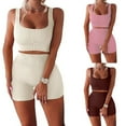 thumbnail image 4 of Eigraketly Conjunto de 2 unidades para correr, trotar, Fitness, chaleco para mujer, pantalones cortos, Tops cortos transpirables para viajar, Kit Uniforme atlético Blanco M, 4 of 6