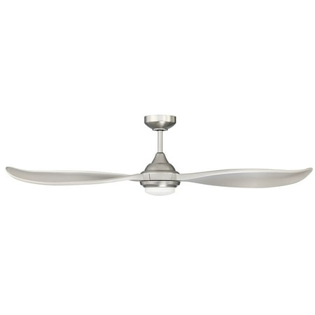 Nickel Motor - Kendal Lighting Deuce 52-inch LED Satin Nickel DC Motor Ceiling Fan