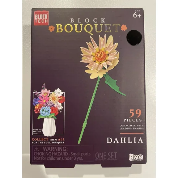 Block Bouquet Dahlia Build Set 59 Pieces