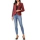 thumbnail image 2 of BLAZER DE TWEED PARA MUJER INSPIRADO CHIC CON SOLAPA EN V Y MANGAS LARGAS, ELEGANTE Y CASUAL DE NEGOCIOS, TALLA XL, ROJO OSCURO, 2 of 6