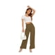 thumbnail image 5 of Pantalones FUNYYZO para mujer, cintura alta, pierna ancha, trabajo de negocios, 5 of 6