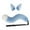 B011- Sky Blue White (Sky Blue Ears), variant on Party Supplies, Kit with Animal Ears and Tail Belt, Light Blue and White Furry Accessories, Handmade Fluffy Ears and Furry Tail, Versatile Props for Halloween Party Decor,