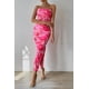 thumbnail image 4 of Vestido PRETTYGARDEN Strapless Rosa Floral Maxi Bodycon XL, 4 of 6