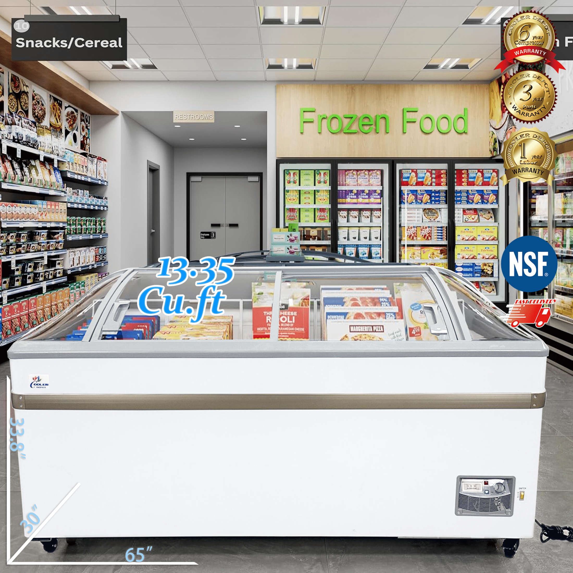 Cooler Depot 13.35 cu.ft Supermarket Grocery Chest Freezer